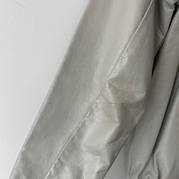 t. edwards Vintage Leather Bomber Jacket Grey Size S - Picture 8 of 11